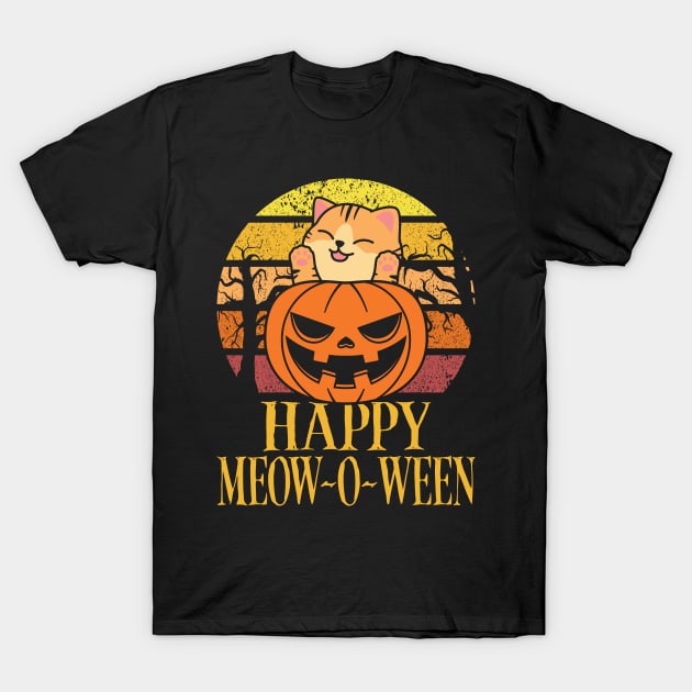 Happy Meow-O-Ween T-Shirt by AngelBeez29